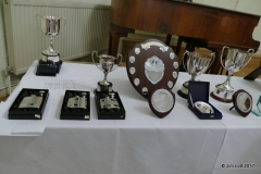 The trophies laid out before the dinner