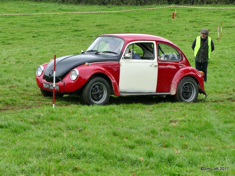 Paul Dickinson, VW Beetle on test 3 with Alan Spencer, marshalling.